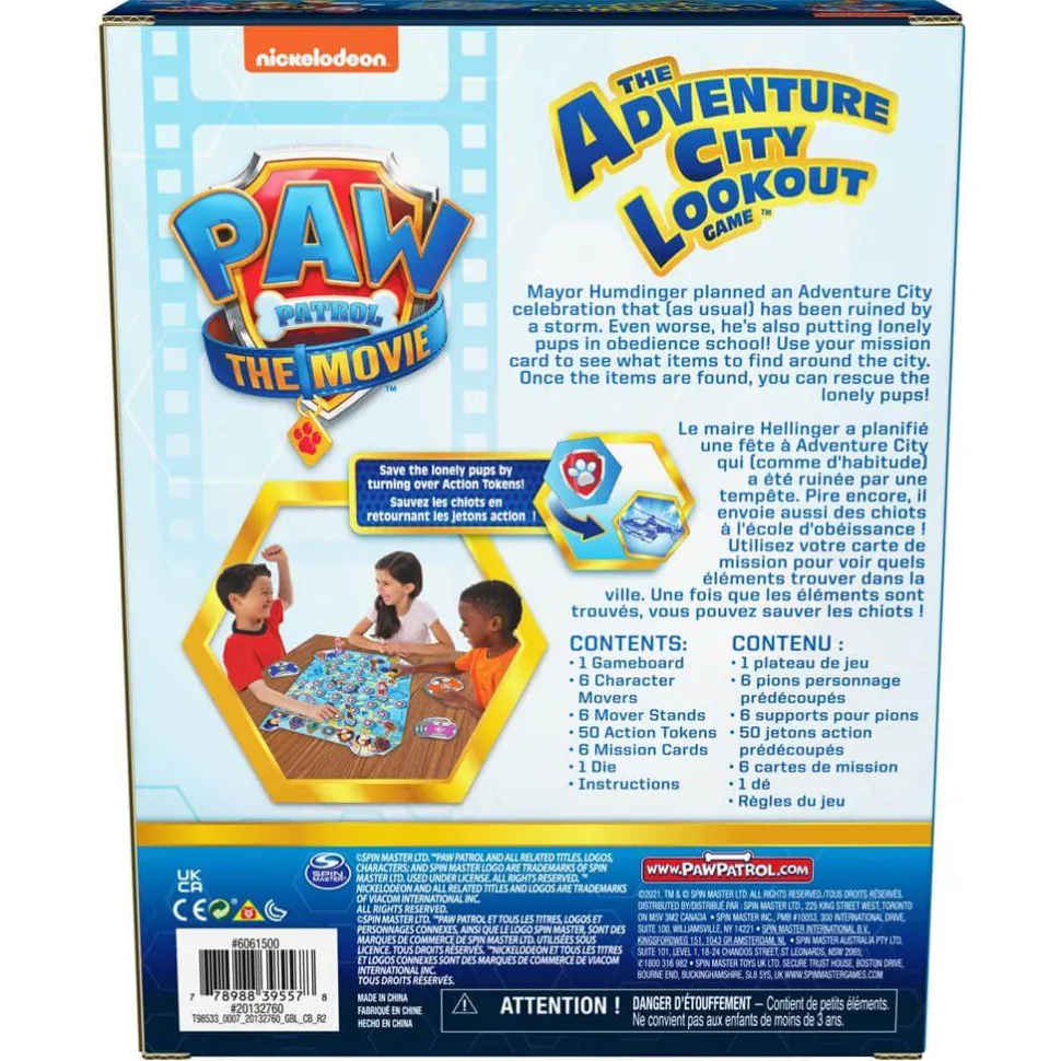 PAW Patrol The Movie The Adventure City Lookout Board Game