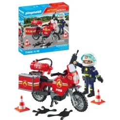 Playmobil Action Heroes Fire Motorcycle Playset 71466