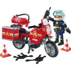 Playmobil Action Heroes Fire Motorcycle Playset 71466