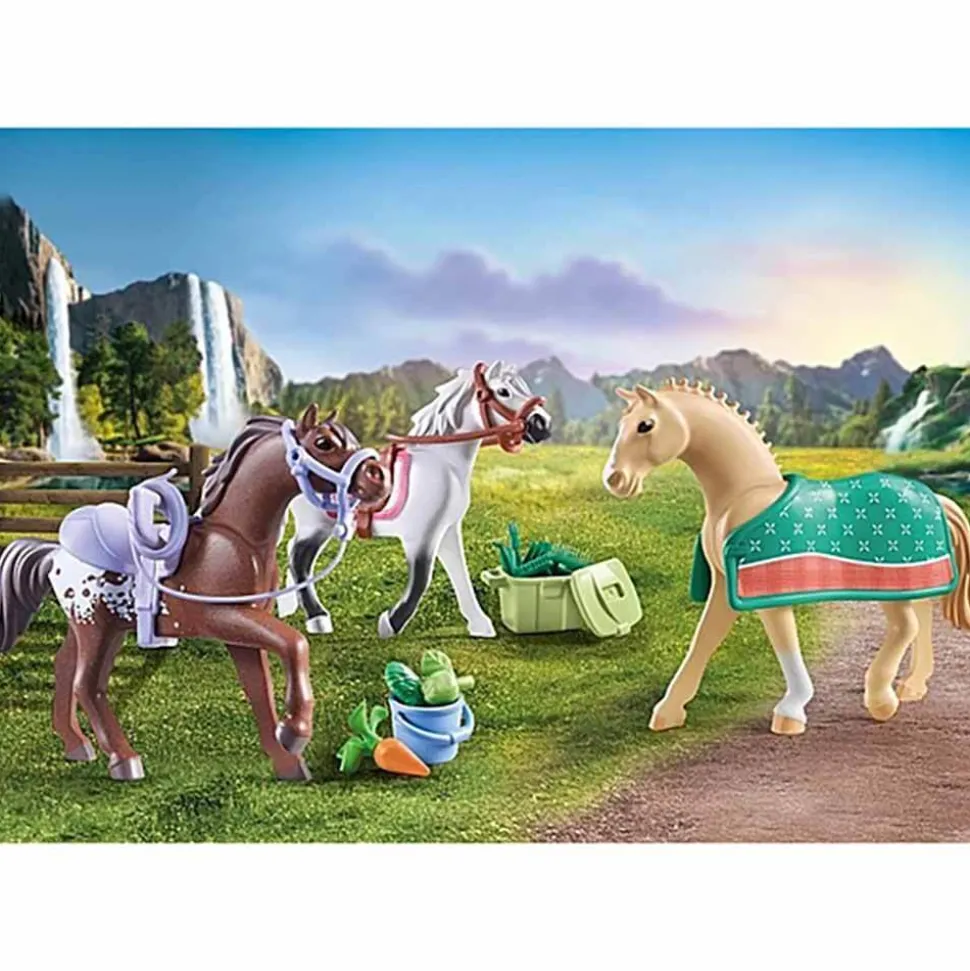 PLAYMOBIL Three Horses with Saddles Playset
