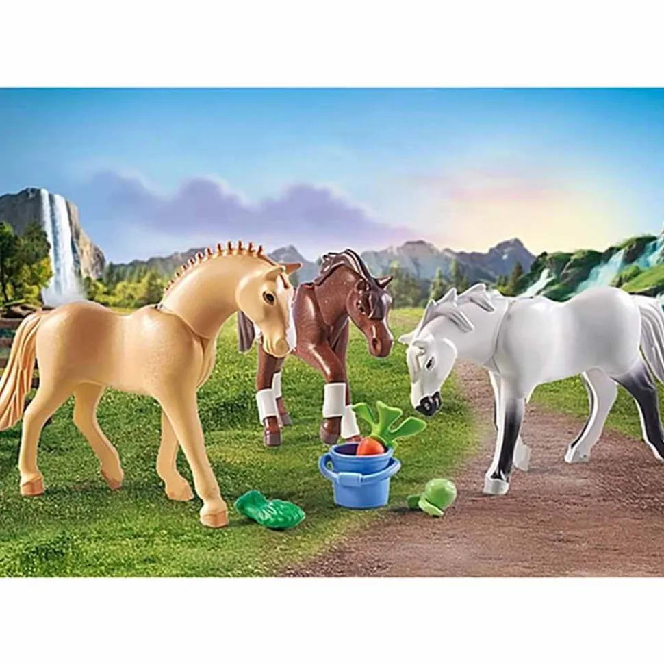 PLAYMOBIL Three Horses with Saddles Playset