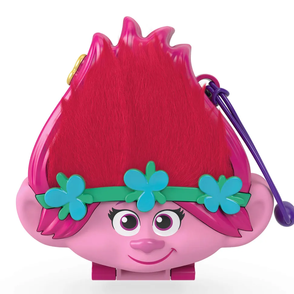 Polly Pocket&Dreamworks Trolls Compact Playset With Poppy&Branch Dolls&13 Accessories
