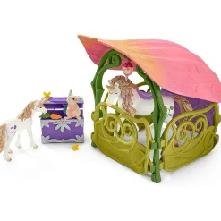 Schleich Bayala Glittering Flower House with Unicorns Lake and Stable