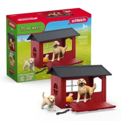 Schleich Farm World Dog Kennel with Golden Retriever