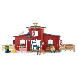 Schleich Farm World Large Barn with Animals and Accessories Set