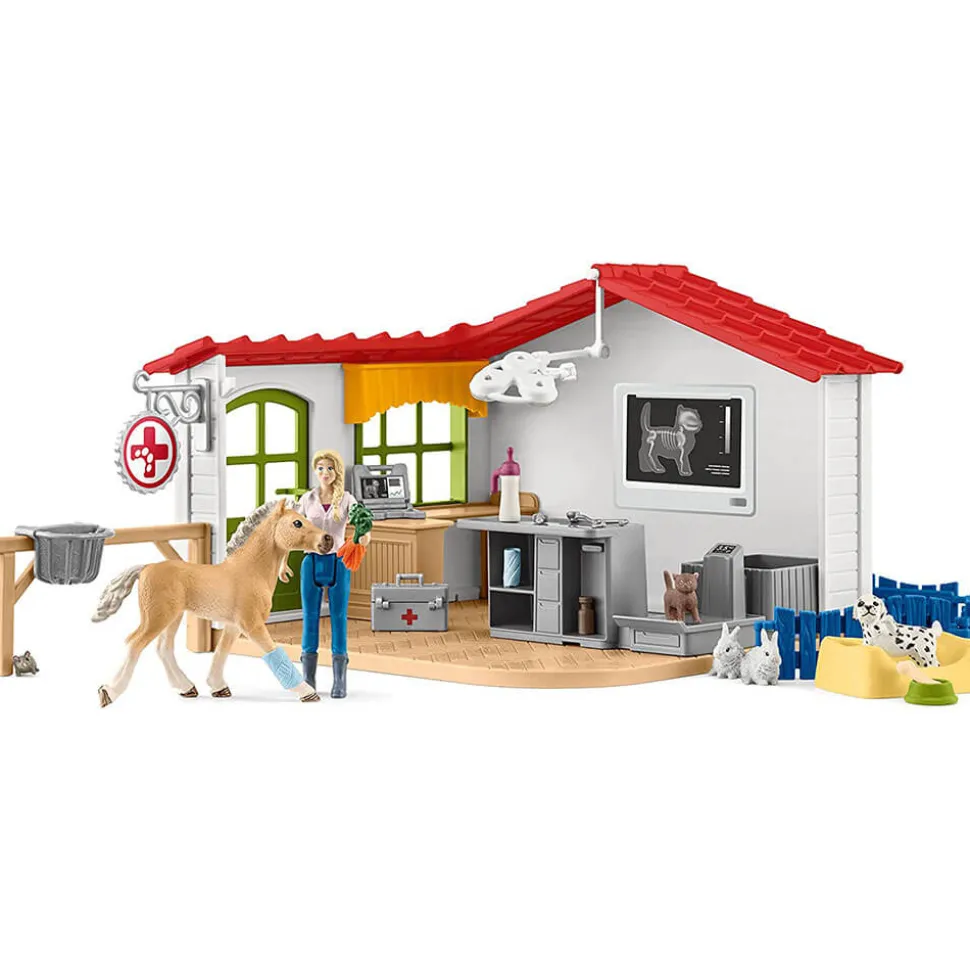 Schleich Farm World Veterinary Practice with Pets Playset