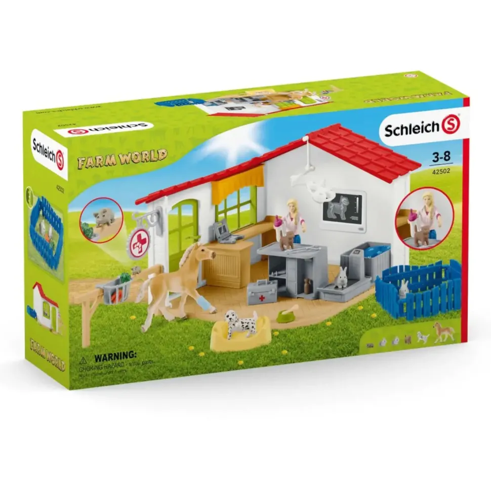 Schleich Farm World Veterinary Practice with Pets Playset