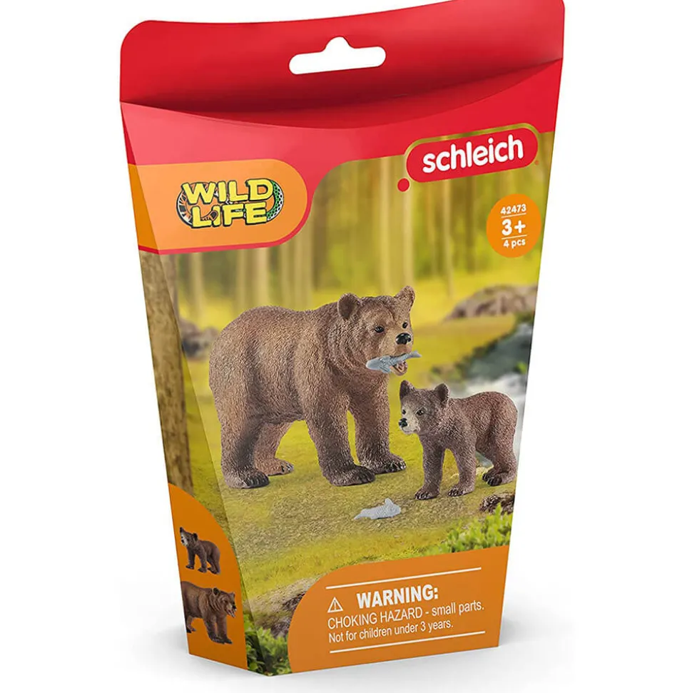 Schleich Wild Life Grizzly Bear Mother with Cub Playset