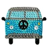 StickerBeans Blue Hippie Van Rhinestone Sticker