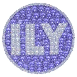 StickerBeans Ily (I Love You) Lavender Rhinestone Sticker