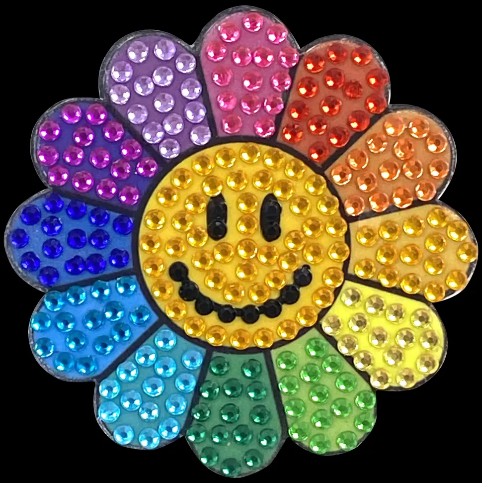 StickerBeans Rainbow Daisy Rhinestone Sticker