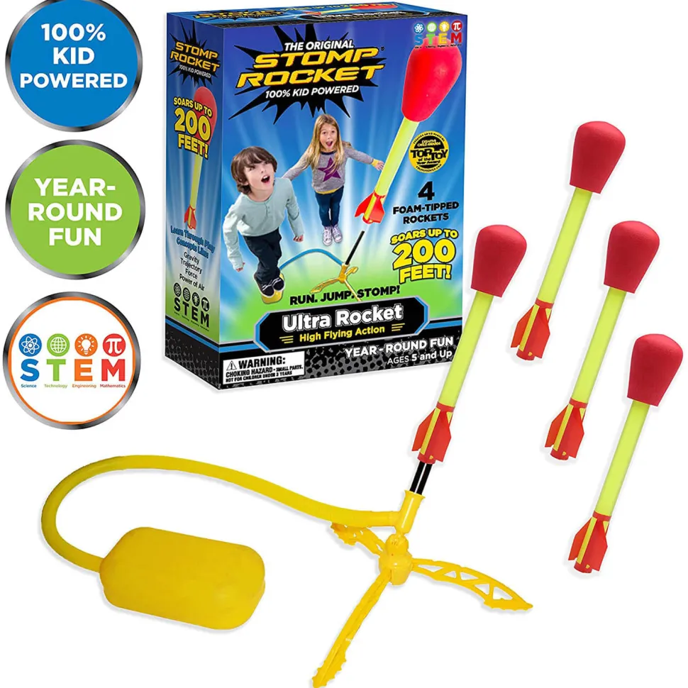 Stomp Rocket Ultra Rocket Launcher with 4 Rockets
