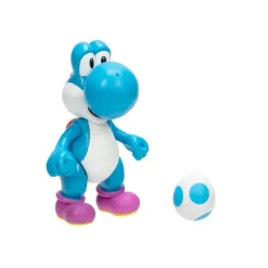 Super Mario Light Blue Yoshi with Egg 4-Inch Action Figure