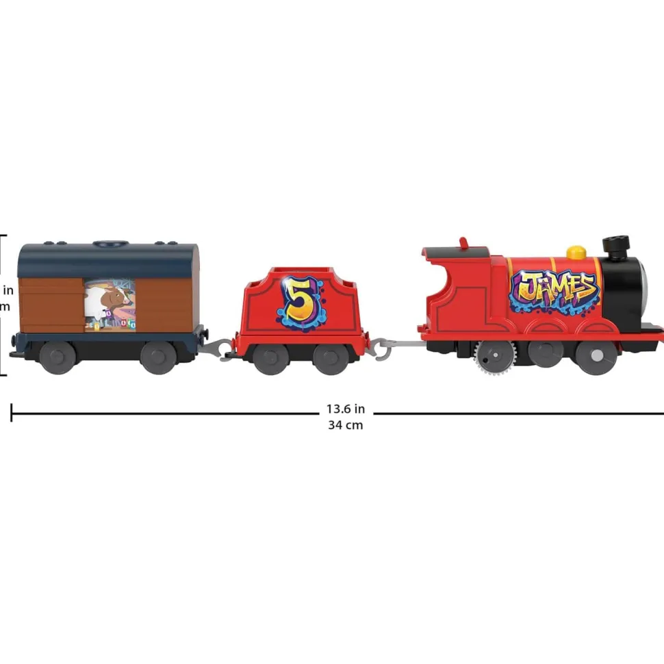 Thomas&Friends Graffiti James Motorized Toy Train Engine with Tender