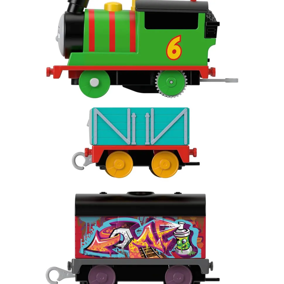 Thomas&Friends Graffiti Percy Motorized Toy Train Engine with Cargo