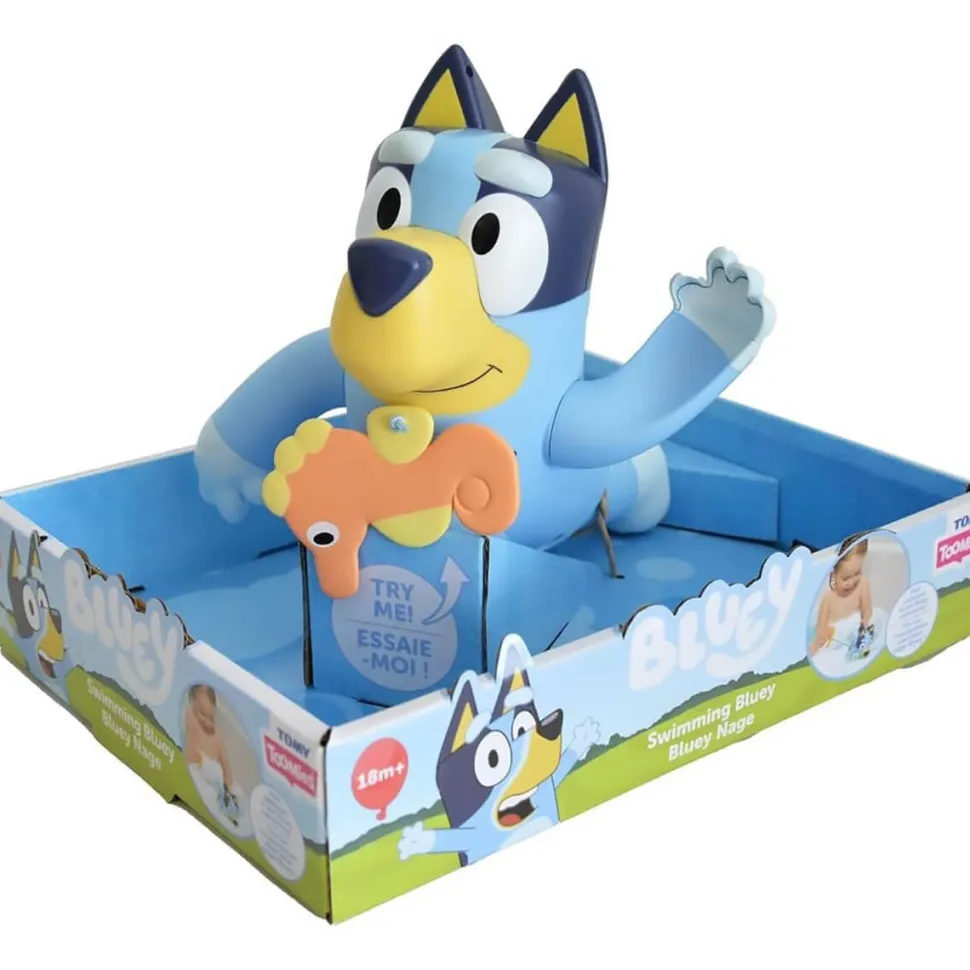 TOMY Toomies Bluey Swimming Bluey Bath Toy with Seahorse
