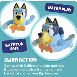 TOMY Toomies Bluey Swimming Bluey Bath Toy with Seahorse