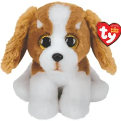 Ty Beanie Baby Barker the Brown and White Dog Plush