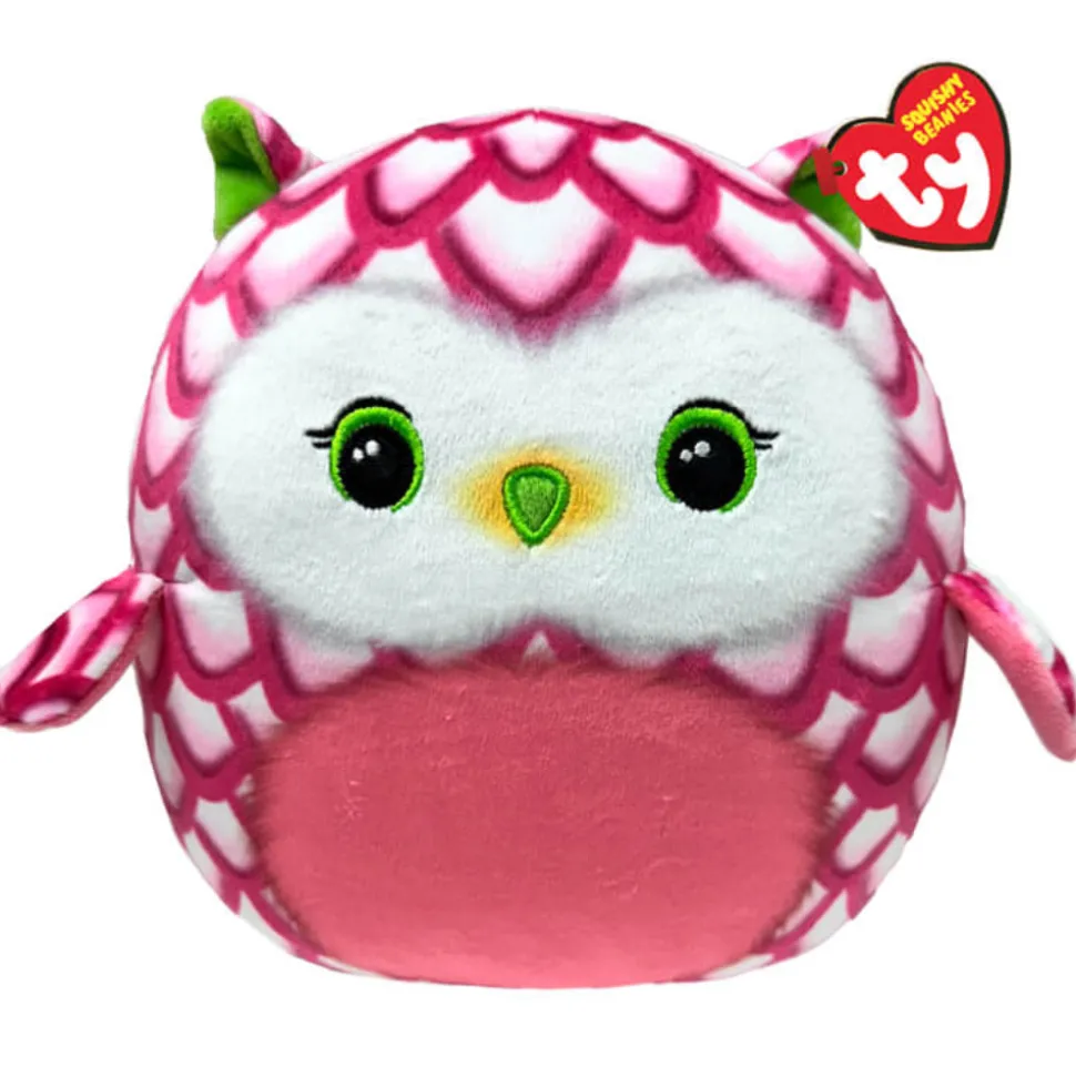 Ty Beanie Squishies Tootie the Pink Owl 10-Inch Plush