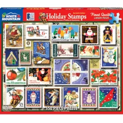 White Mountain Puzzles Holiday Stamps 550 Pc