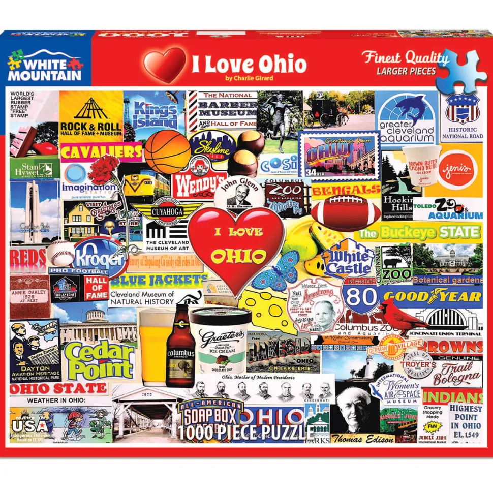 White Mountain Puzzles I Love Ohio 1000 Pc