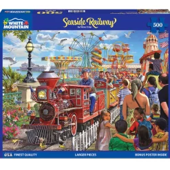 White Mountain Puzzles Seaside Railway 500 Piece Jigsaw Puzzle