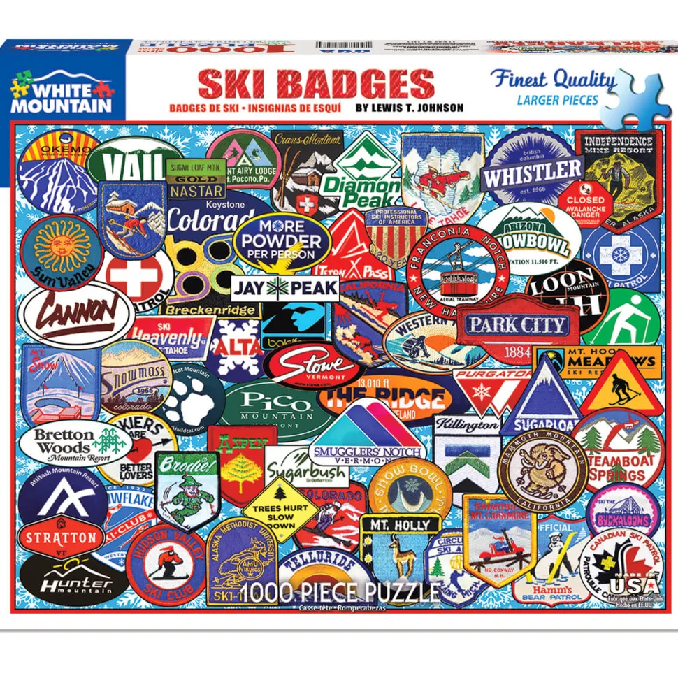 White Mountain Puzzles Ski Badges 1000 Pc
