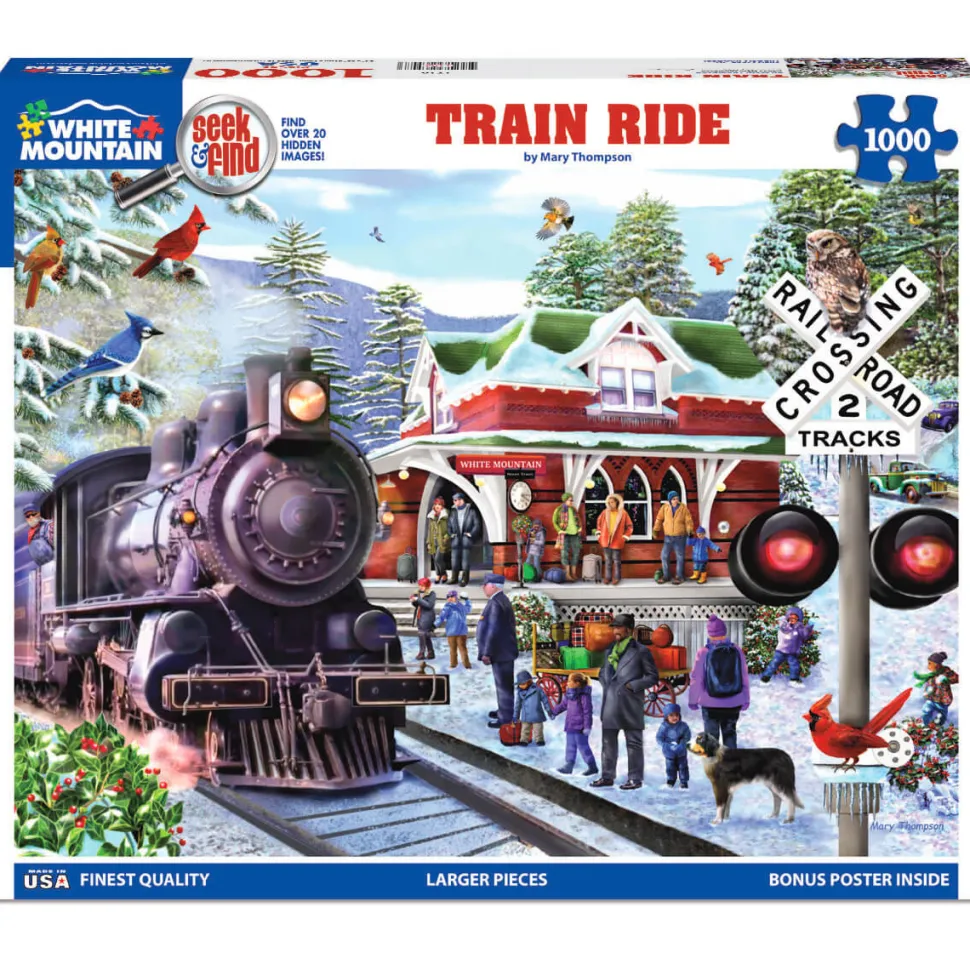 White Mountain Puzzles Train Ride 1000 Piece Jigsaw Puzzle